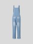 Modetalente Denim Jumpsuit Damen Casual Blumenprint Jumpsuits