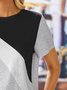 Jersey Lässig Gestreift T-Shirt