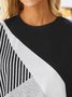 Jersey Lässig Gestreift T-Shirt