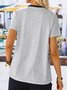Jersey Lässig Gestreift T-Shirt