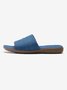 Blau Denim Patchwork Design Flach Pantolette