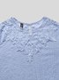 Rundhals Spitze Lässig Bluse