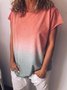 Modetalente damenbekleidung Lässiges Abstufung Rundhals T-Shirt mit Kurzarm