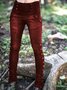 Lässige Einfarbige Leggings damen Baumwolle mit Taschen