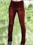 Lässige Einfarbige Leggings damen Baumwolle mit Taschen