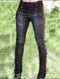 Lässige Einfarbige Leggings damen Baumwolle mit Taschen