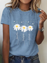 Weit Lässig Rundhals T-Shirt