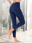 Unifarben Lässig Leggings Elastische Sporthose 