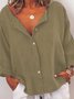 Modetalente Lässig Unifarben Bluse Langarm V-Ausschnitt Bluse