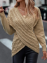 Unifarben Weit Lässig Pullover