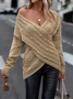 Unifarben Weit Lässig Pullover