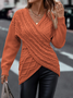 Unifarben Weit Lässig Pullover