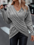 Unifarben Weit Lässig Pullover