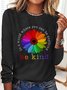 Sonnenblume Rundhals Weit T-Bluse