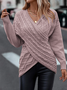 Unifarben Weit Lässig Pullover