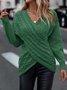 Unifarben Weit Lässig Pullover