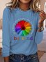 Sonnenblume Rundhals Weit T-Bluse