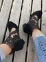 Spitze Nahtverarbeitung Sandalen mit klobigem Absatz Stiefelette Mit Reißverschluss hinten