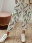 Weit Geometrisch Print Schnürung Freizeithose