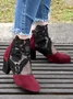 Spitze Nahtverarbeitung Sandalen mit klobigem Absatz Stiefelette Mit Reißverschluss hinten