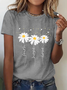 Weit Lässig Rundhals T-Shirt
