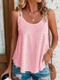 Lässig Loose Locker Cami Top Unifarben