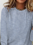 Gestreift Weit Lässig Basic Shirt Langarmshirt Herbst