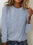 Gestreift Weit Lässig Basic Shirt Langarmshirt Herbst
