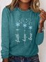 Damen Vertrauen hoffen Liebe Schneeflocken Lässig Rundhals Bluse
