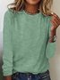 Gestreift Weit Lässig Basic Shirt Langarmshirt Herbst