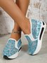 Atmungsaktiv Geblümt Stickerei Slip-On Muffin Sneakers
