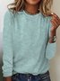 Gestreift Weit Lässig Basic Shirt Langarmshirt Herbst