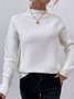 Lässig Rollkragen Sweatshirt