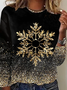 Lässig Weit Rundhals Weihnachten T-Shirt