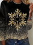Lässig Weit Rundhals Weihnachten T-Shirt