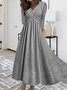 V-Ausschnitt Freizeitkleid Mit Nein