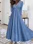 V-Ausschnitt Freizeitkleid Mit Nein