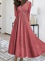 V-Ausschnitt Freizeitkleid Mit Nein