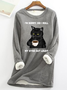 Lustig Buchstabe Verzeihung Tat I Rollen meine Augen aus laut Katze Lässig Rundhals Vlies Lässig Sweatshirt