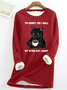 Lustig Buchstabe Verzeihung Tat I Rollen meine Augen aus laut Katze Lässig Rundhals Vlies Lässig Sweatshirt