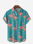 Flamingo Brusttasche Kurzarm Hawaiische Bluse