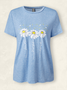 Weit Lässig Rundhals T-Shirt