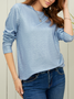 Gestreift Weit Lässig Basic Shirt Langarmshirt Herbst