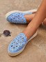Ausgehöhlt Blumenstickerei Plateau Espadrille Maultiere