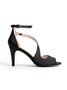 Glamourös Cut Out Satin Stiletto-Absatz Peep-Toe-Sandalen