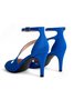 Glamourös Cut Out Satin Stiletto-Absatz Peep-Toe-Sandalen