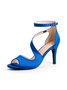 Glamourös Cut Out Satin Stiletto-Absatz Peep-Toe-Sandalen