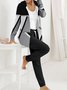 Jersey Lässig Weit Jacke und Hose Zweiteiliges Set