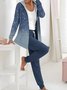 Jersey Lässig Weit Jacke und Hose Zweiteiliges Set