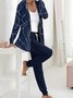 Jersey Lässig Weit Jacke und Hose Zweiteiliges Set